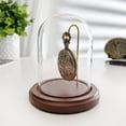 thumbnail image 2 of Plymor 3 inch x 4 inch Glass Display Dome Cloche (Dark Wood Base & Brass Wire), 2 of 2