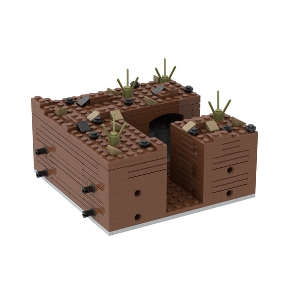 MOOXI WW2 Military Battlefield Soldier Trench Armory Building Set,Classic Creative Building Blocks Children Kit,Gifts for Kids(252pcs)