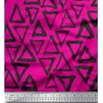 thumbnail image 1 of Soimoi Pink Georgette Viscose Fabric Triangle Geometric Print Fabric by the Yard 42 Inch Wide, 1 of 3