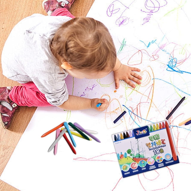 Descuento Relámpago Solo para Ti, Lápiz de cera de plástico para manos sucias de niños, 12 colores, 18 colores, 24 colores, 36 colores, para pintar al óleo en barra para jardín de infantes Akmoler