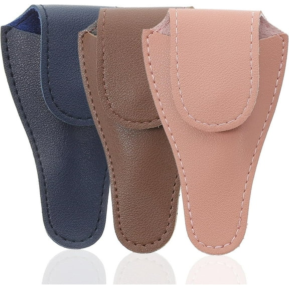 Nail Scissors Pouch Leather Pouch Holder Nail Cuticle Scissor Bag Nail Grooming Storage Case For Home Salon Cosmetic Use 3pcs
