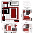 thumbnail image 4 of 4 Pcs Burnt Orange Shower Curtain Sets with Non-Slip Rugs, Toilet Lid Cover and Bath Mat, Modern Abstract Geometric Shower Curtain with 12 Hooks, Black Grey Bathroom Set, 4 of 7