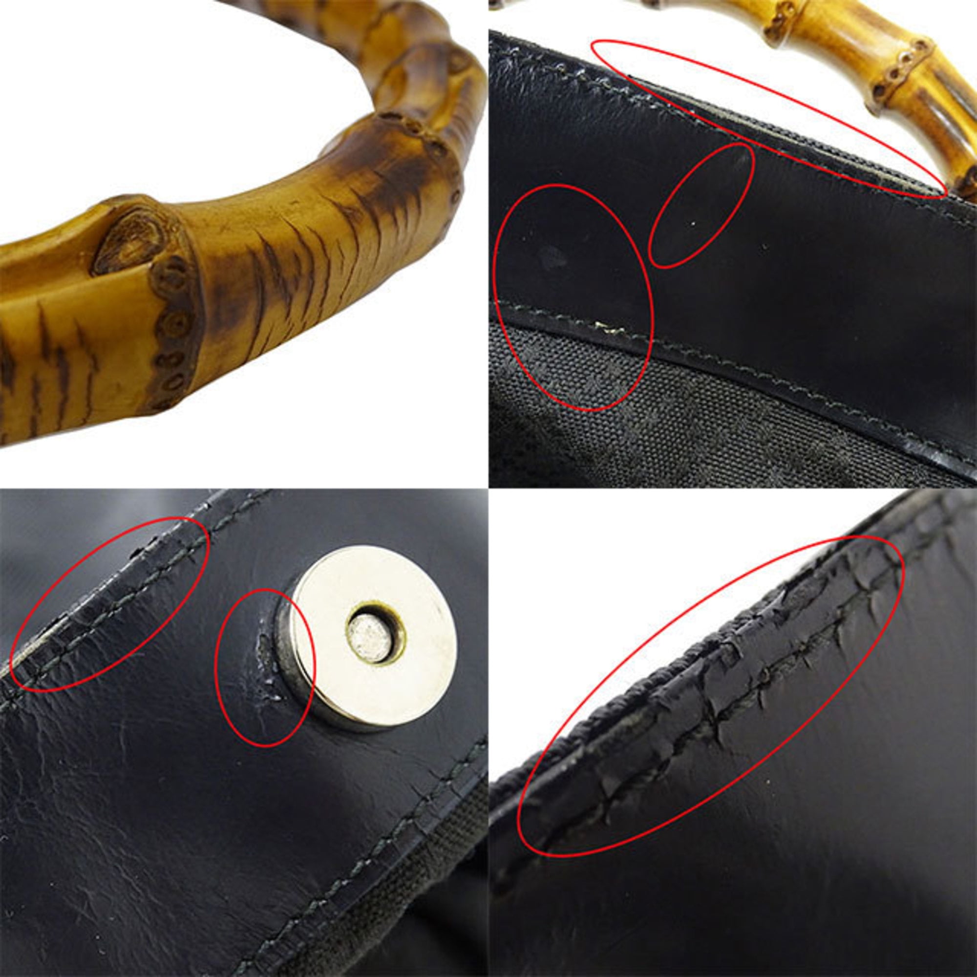 Authenticated Used Gucci bamboo handbag shoulder bag 2way 189867