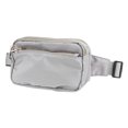 thumbnail image 2 of Riñonera de tela Oxford para mujeres y hombres, viajes al aire libre, senderismo, correr, ciclismo, gris claro, 2 of 5