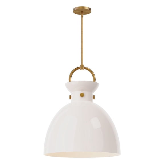 PD411818AGGO-Alora Lighting-Waldo - 1 Light Pendant with Glass-21.75 Inches Tall and 18 Inches Wide-Aged Gold Finish-Opal Glass Color