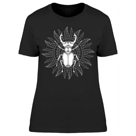 Stag Beetle Sketch Mandala T-Shirt Women -Image by Shutterstock, Female XX-Large