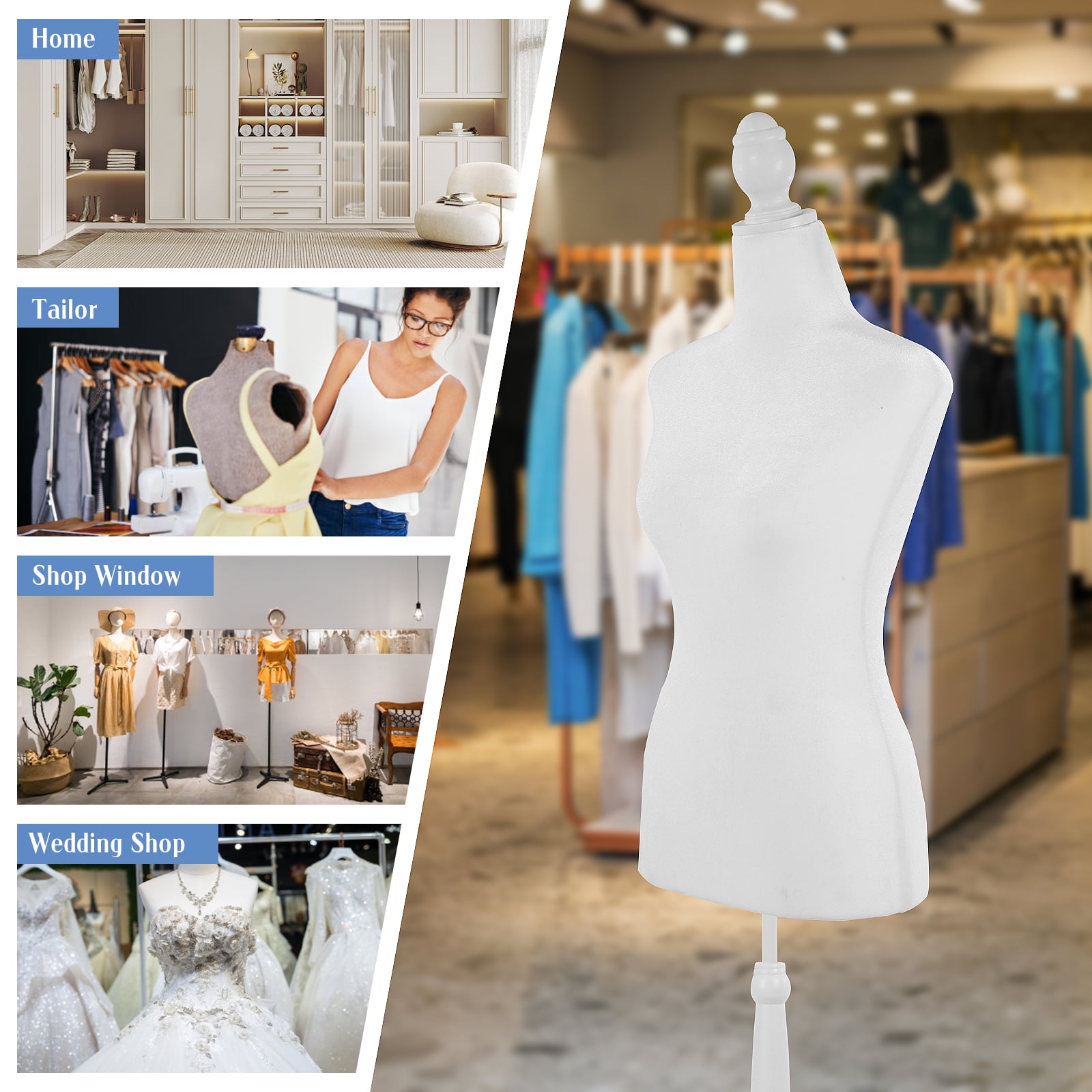 Dkelincs Female Dress Form Mannequin Torso 50-64 Inch Height