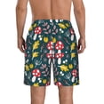 thumbnail image 3 of Naloa Cartoon Leaf Mushroom Red Men's Beach Shorts, Surfing shorts, Swim trunks, Quick Dry Swim Trunks for Surfing Beach Fun - Large, 3 of 9