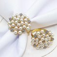 thumbnail image 1 of Perlas Flor Redonda Hebillas de Servilletas Brillar de Diamantes de Imitación, 1 of 4