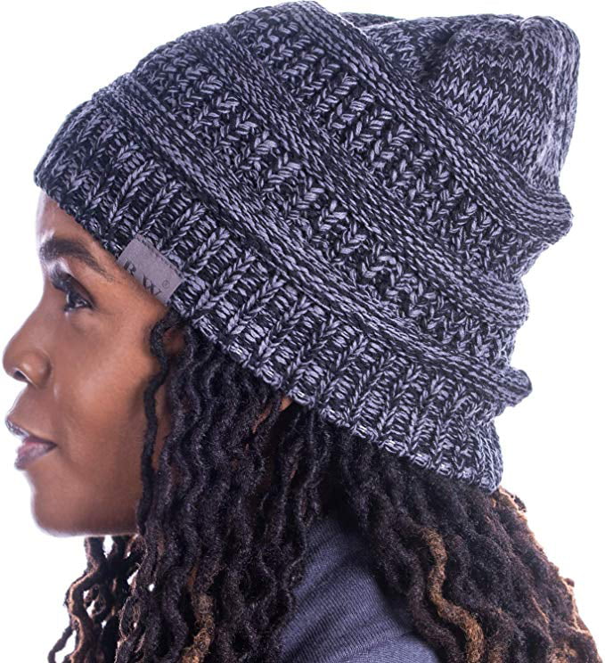 Thick Crochet Knit Pom Pom Hip-hop Slouchy Beanie Warm Winter Hat Women Men 