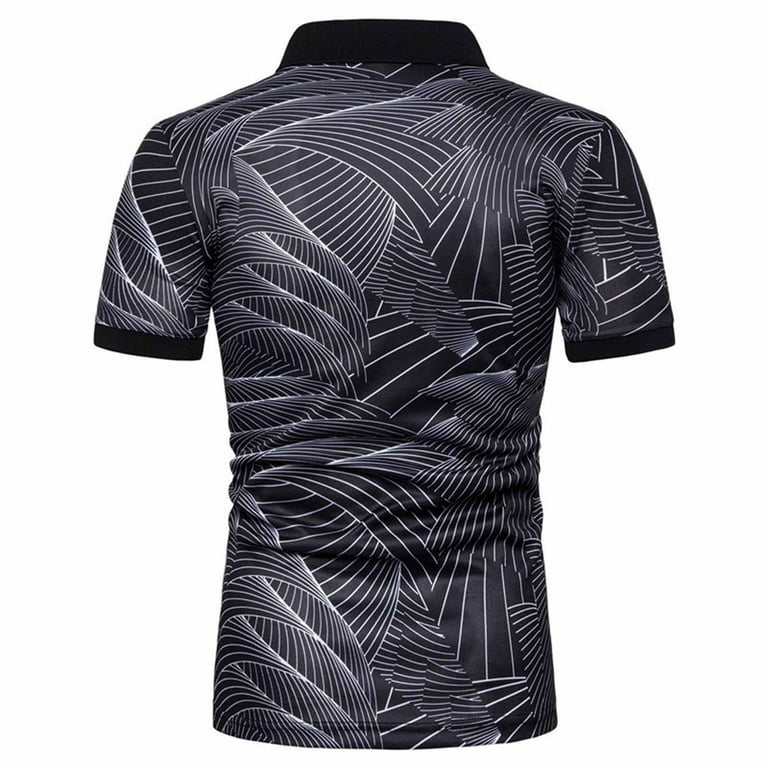 amidoa Men's Funny Printed Polo Shirt Tops Moisture Wicking Tee Shirt Dry  Fit Breathable Activewear Casual Comfy Golf Shirts 