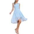 thumbnail image 2 of INSPIRE CHIC Women's Summer Dresses Wrap Ruffle Hem Round Neck Keyhole Back Sleeveless Floral Dress XS Blue, 2 of 6