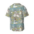 thumbnail image 2 of KLL Cute Farm Birds Print Men's Shirt Short Sleeve Button Down Summer Cuba Beach Shirts- 3X-Large, 2 of 7