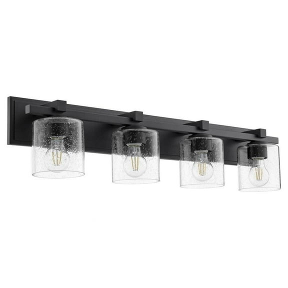 4 Light Cylinder Bathroom Light in Style 33 inches Wide By 7.5 inches High-Noir Finish-Clear Glass Color Bailey Street Home 183-Bel-4350597