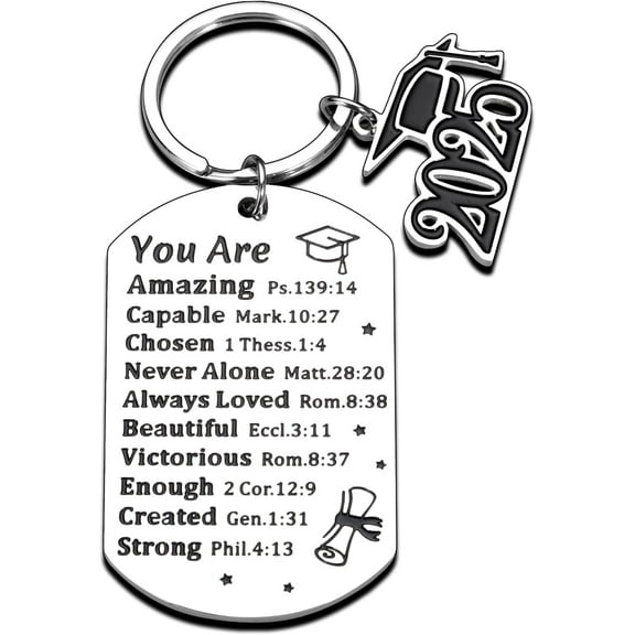 Graduation Gifts for Her Him 2025 College Graduation Gifts for Women Men Class of 2025 Keychain Middle Senior High School Grad Student Nurse Daughter Son Degree Christian Faith Based Graduation Gifts