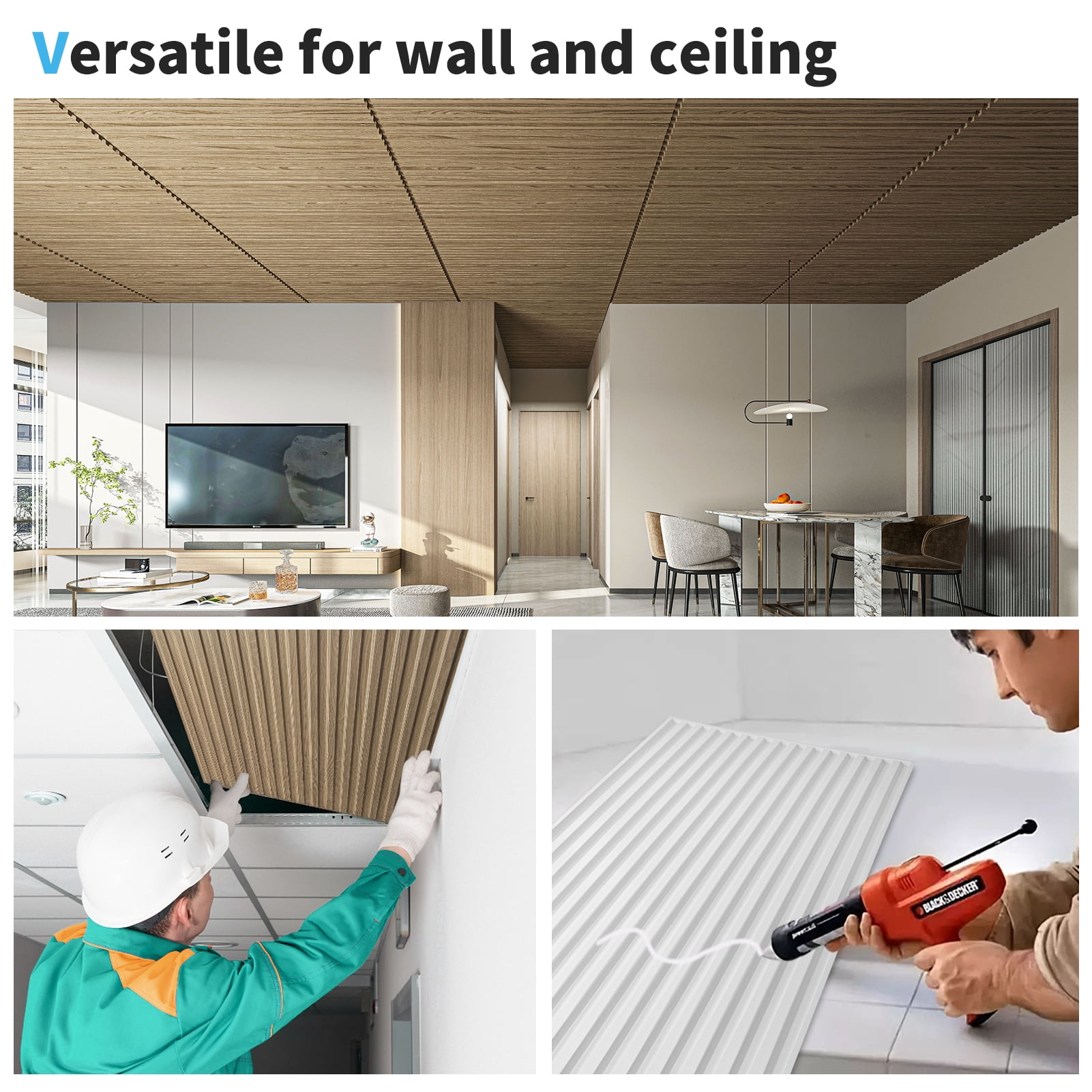 Art3d 24" x 48" Walnut PVC Drop Ceiling Tile 96 sq ft Coverage Area 12 Count