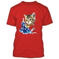 thumbnail image 2 of Funny American Flag Kitty Printed Design Man T-shirt Short Sleeve T-Shirt Soft and Comfy Shirt, Lightweight Shirt Red Tee Large, 2 of 3