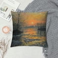 thumbnail image 2 of Orinice Sunset Water Trees Graphic Decorative Throw Pillow Cover Square - Durable Cotton Linen Fabric - Indoor Outdoor Home Couch Living Room Bed Sofa Decor - 1PC 12x12in, 2 of 5