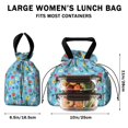thumbnail image 5 of Pioneer Flower Floral Print Pattern Drawstring Lunch Bag Women - Drawstring Lunch Bag Insulated for Work Office - Stain-Resistant Large Lunchbags for Women with Multi-Pockets, 5 of 6
