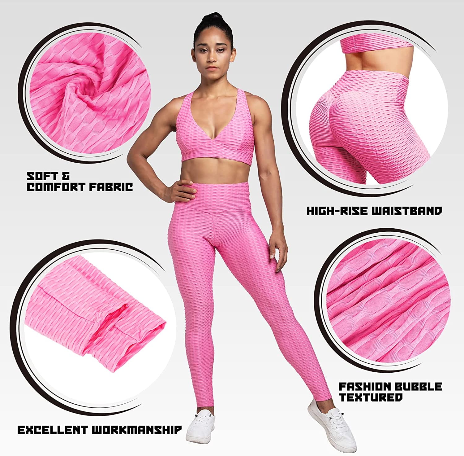 Black TIK Tok Tiktok Booty Ruched Scrunch Butt Lift Lifting Anti Cellulite  Sexy High Waisted Yoga Pants Famous Tick Tock  Leggings Tummy Control  Workout Sport Tights for Women(FW-Black-XL) : : Clothing