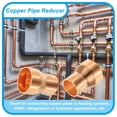 thumbnail image 5 of Uxcell 3/4" to 1/2" Nominal Size Copper Reducer Reducing Coupling Pressure Fitting Pipe Tube Connector 5pcs, 5 of 6