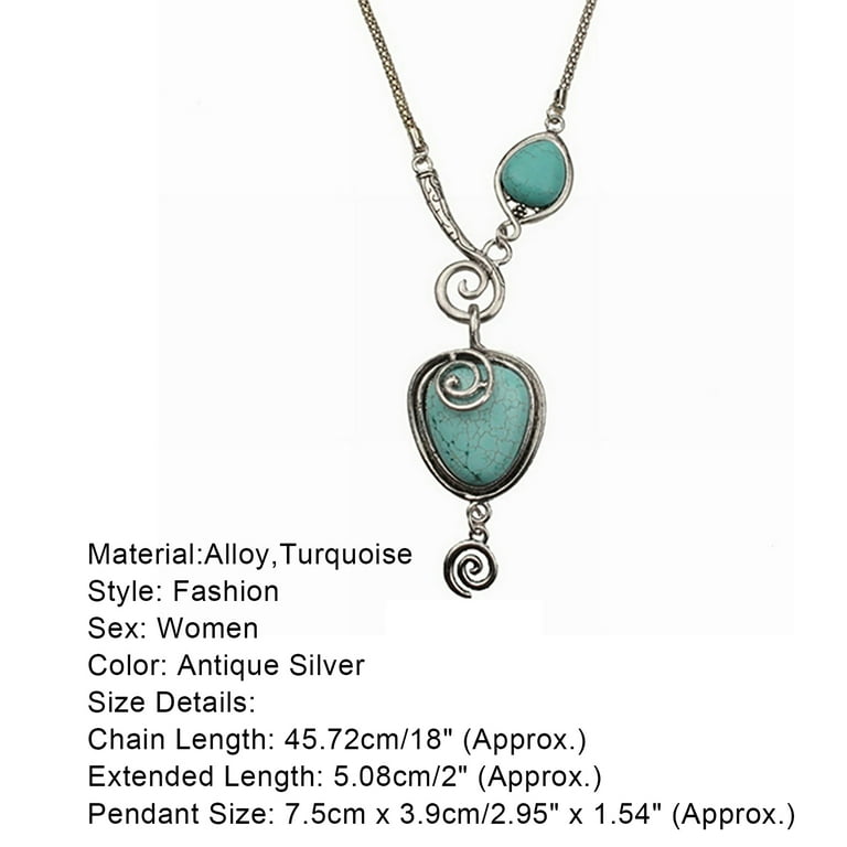 【AG X JOSILVER】Protractor Necklace - Turquoise Ayyufe Women Bib Collar Y-necklace Necklace Turquoise