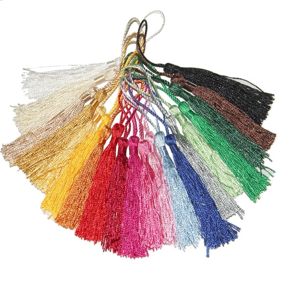 OUNONA 100pcs Chinese Knot Tassel Pendants for Jewelry Making, Bookmarks, Keychains, Curtains - Assorted Colors