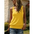thumbnail image 5 of Women V Neck Tank Tops Summer Ribbed Sleeveless Casual Tops Loose Fit Banded Bottom Shirts, 5 of 6