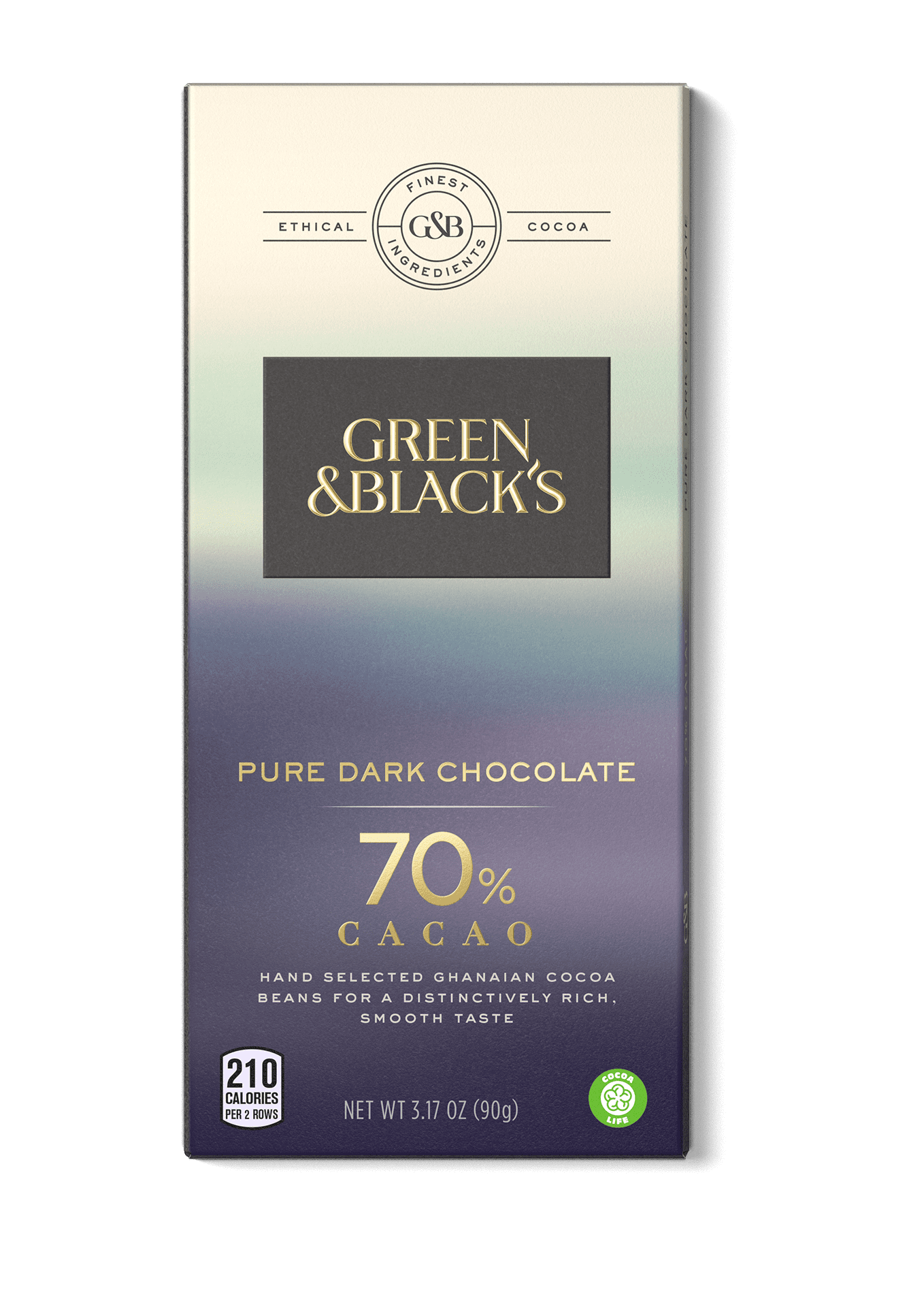 Green and Black's Pure Dark Chocolate Bar, 70% Cacao, 3.17 Oz by Mondelez