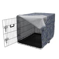 thumbnail image 3 of Paw Print Dog Crate Cover, Many Animal Foot Marks Repetition Simplistic Design Pet Lover, Easy to Use Pet Kennel Cover for Dogs, 35" x 23" x 27", Ceil Blue Khaki and Redbrown, by Ambesonne, 3 of 6