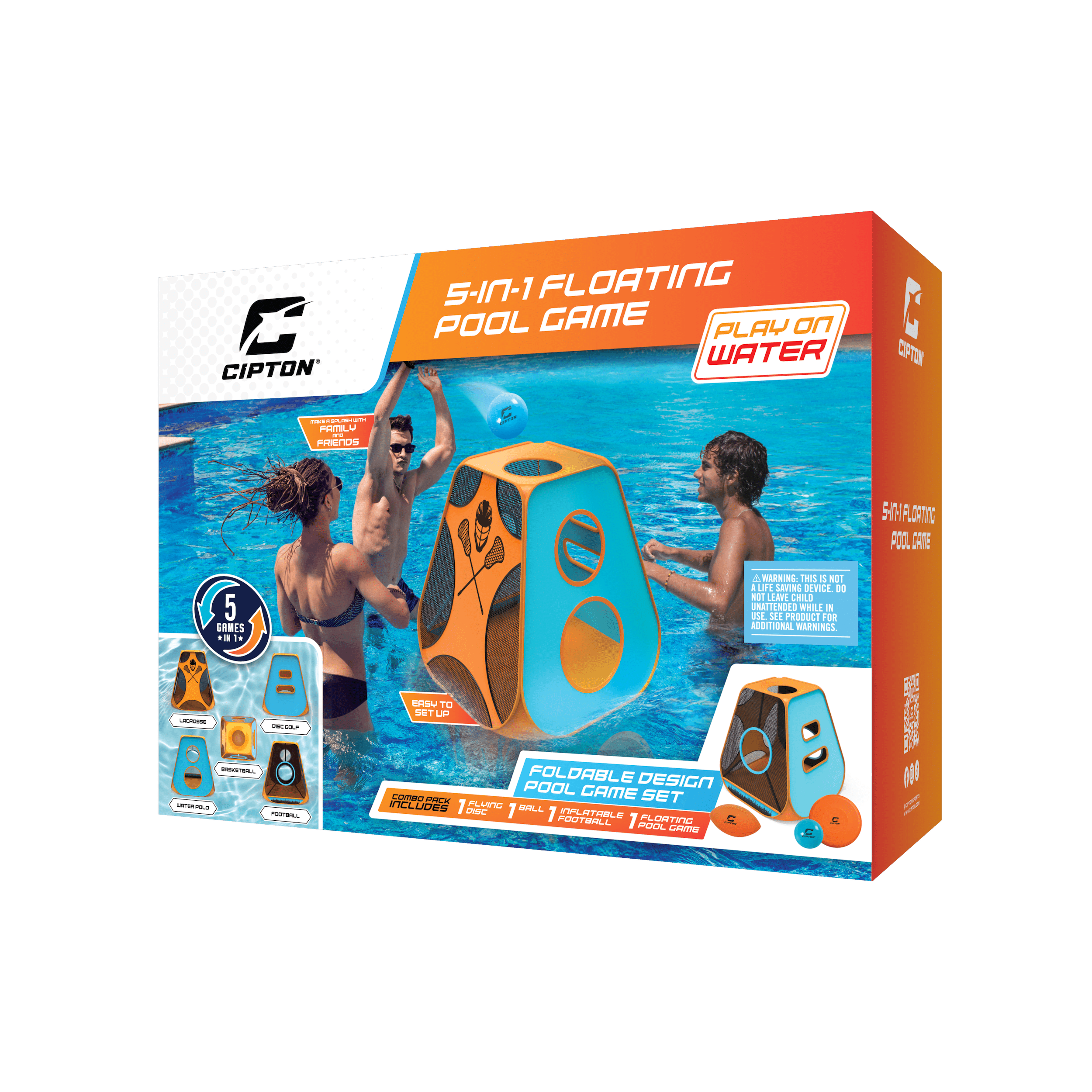 Cipton 35-inch Inflatable Pool Cornhole Set Toss Games for Kids and Adults Including Other Pool Games