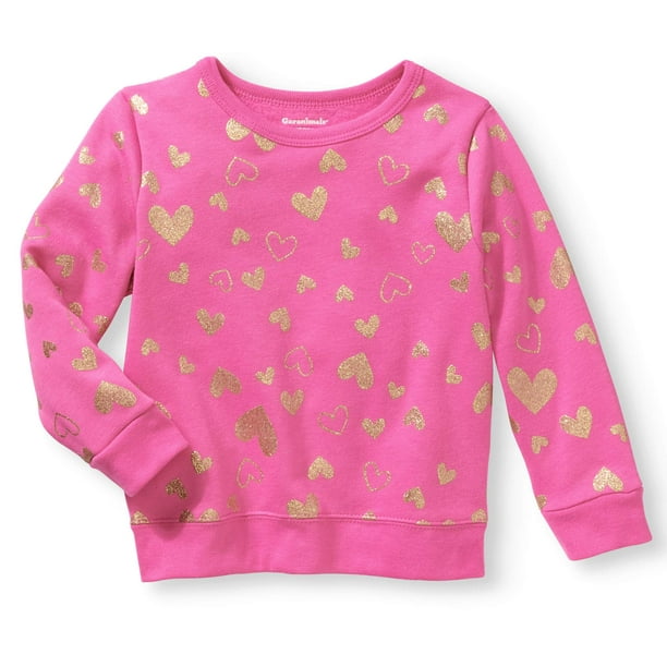 Garanimals Baby Toddler Girls' Long Sleeve Print Fleece Sweatshirt