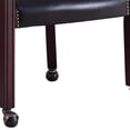 thumbnail image 3 of Benzara BM229666 Nailhead Trim Leatherette Accent Chair with Casters, Black & Brown, 3 of 5
