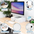 thumbnail image 2 of Soporte elevador para monitor Mount-It! Malla metálica con 2 cajones, color blanco, 2 of 9