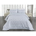 thumbnail image 2 of Ambesonne Ethnic Quilted Coverlet 2 Pcs, Traditional Blossom Flowers, Twin Size, Ivory Soft Blue, 2 of 4