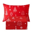 thumbnail image 1 of Juego de sábanas JSD con forma de árbol de Navidad rojo para niños, tamaño doble, 3 piezas, 1 of 8