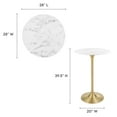 thumbnail image 6 of 28" Artificial Marble Bar Table with Aluminum Metal Base, Gold White, 6 of 7