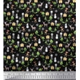 thumbnail image 1 of Soimoi Crepe Silk Fabric Tree,Snowman & Reindeer Cartoon Fabric Prints by Yard 42 Inch Wide, 1 of 1