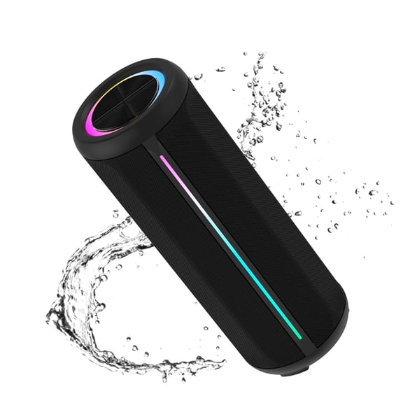 Jierben Bluetooth Speaker with Subwoofer, Bluetooth 5.4 Portable Speaker with 30W Loud Sound, Built-in Mic, 5H Playtime, LED Lights, IPX5, TWS Pairing