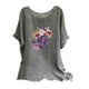 thumbnail image 1 of Blusas de Manga Corta para las Mujeres Mezcla de Lino de Ajuste Suelto Top de Bordado, Blusas para las Mujeres Casual, 1 of 3