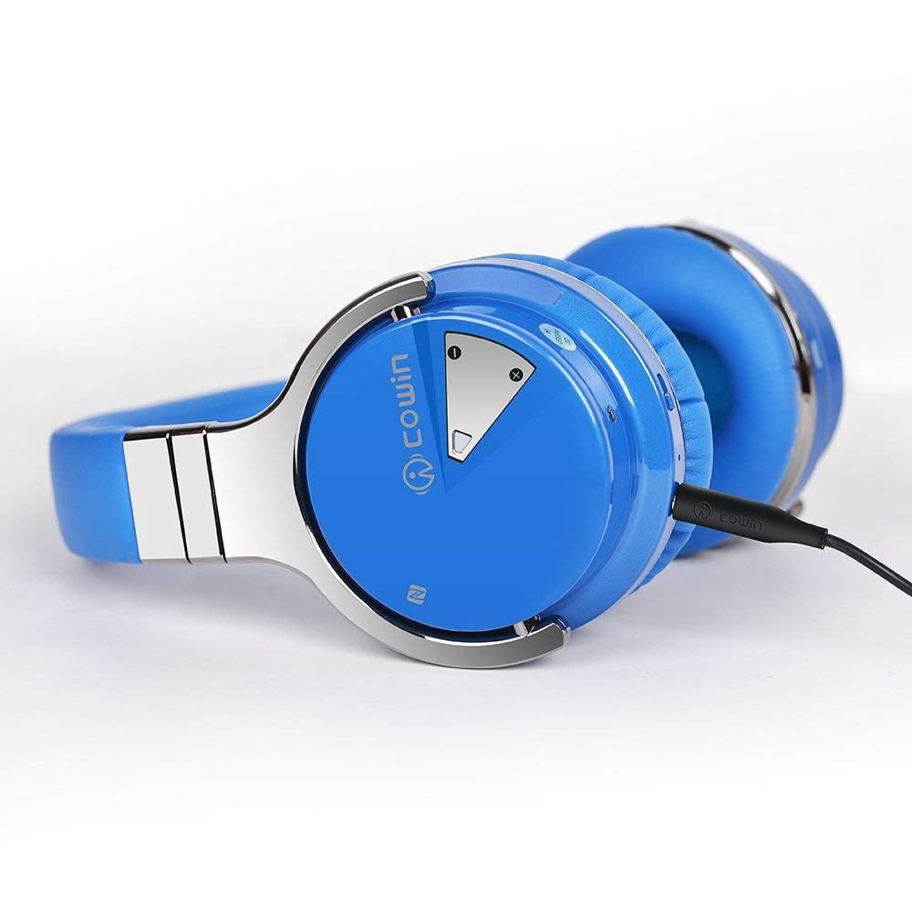 COWIN E7 Active Noise Cancelling Headphones Bluetooth Headphones with Mic Deep Bass Wireless Headphones Over Ear(Blue)