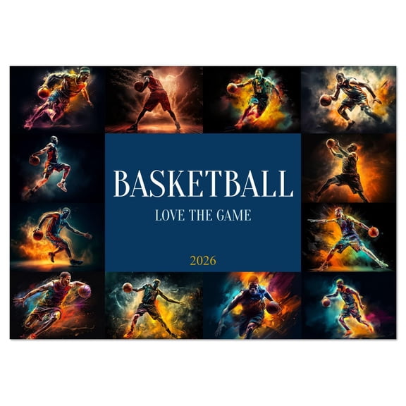 Basketball - Love the Game (Monthly Wall Calendar 2026 16.5 x 23.4 (open)), CALVENDO 14 Month Calendar