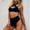 Black, variant on CALAFEBILA Women Siamese 2025 Quick Drying No Rims Padded Color-Block Patchwork Bra Diving Europe Split Halter Show Waist Mother's Day Summer Swimwear for Ladies