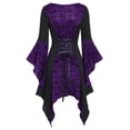 thumbnail image 3 of Simooset Women's Halloween Lace Tight Waist Irregular Long Sleeve Top, 3 of 3