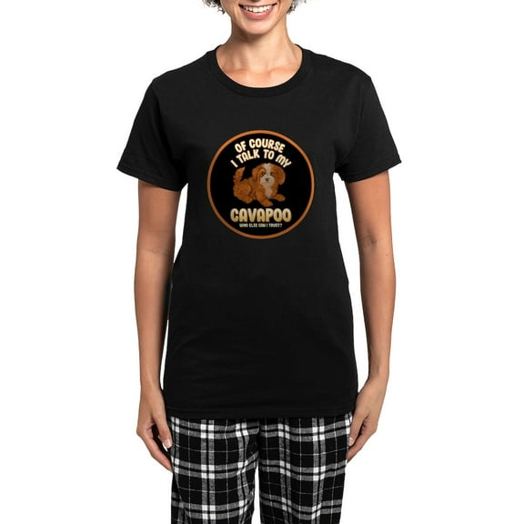 CafePress - Cavapoo Dog Cute Pajamas - Women's Short Sleeve Print T-Shirt and Pants Dark Cotton Pajama Set