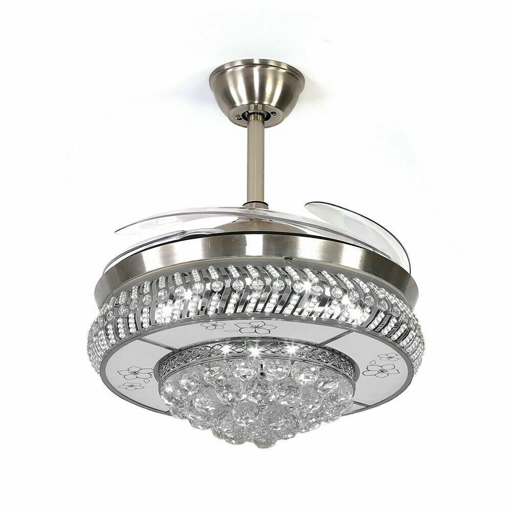 Details about   Modern 42"/36" Invisible Ceiling Fan Light LED Chandelier Lamp w/ Remote Control