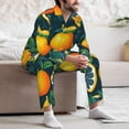 thumbnail image 7 of Salouo Fresh Orange Print Button-Front Long Sleeve Pajama Set for Men, Soft 2Pjs Men's Long Sleeve Sleepwear-Large, 7 of 7