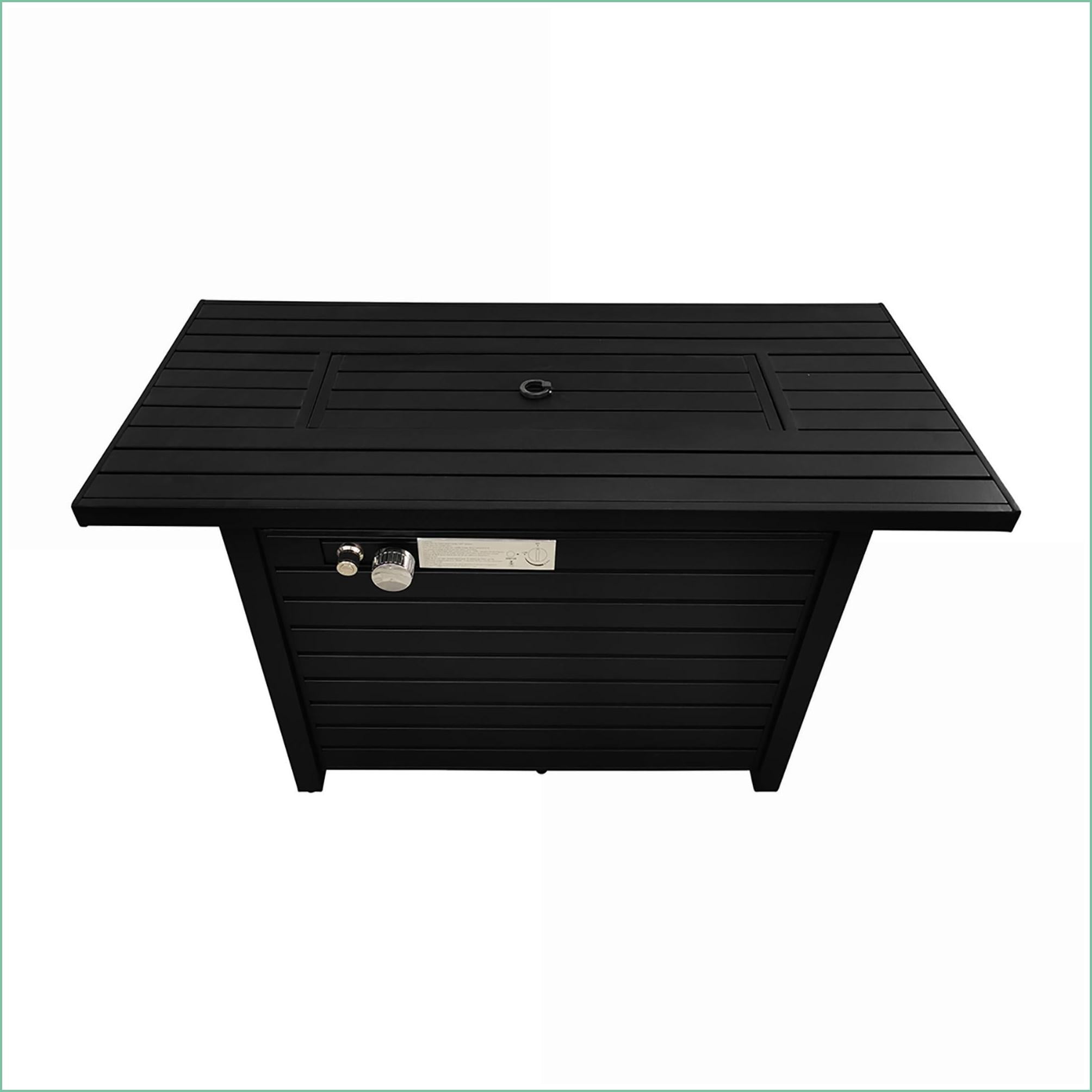Outdoor Stoves | Parrilla Exterior | Modern 25"H x 42"W Steel Fire Pit Table for Patio | Black
