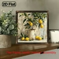 thumbnail image 5 of 2D Flat 1pc Boho Style Wooden Lemon Still Art Framed Wooden Sign, Vintage-Inspired Wall Hanging Decorative Plaque, Multipurpose Landscape Theme Home Office Decor, 8x8 Inch, with No Electricit, 5 of 9