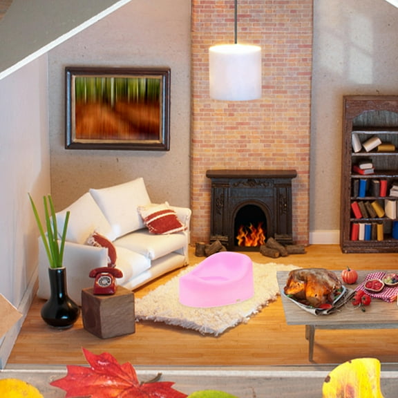 OUNONA Mini Plastic Toilet Dollhouse Accessory Realistic Baby Doll Potty 3D Model Craft Decor